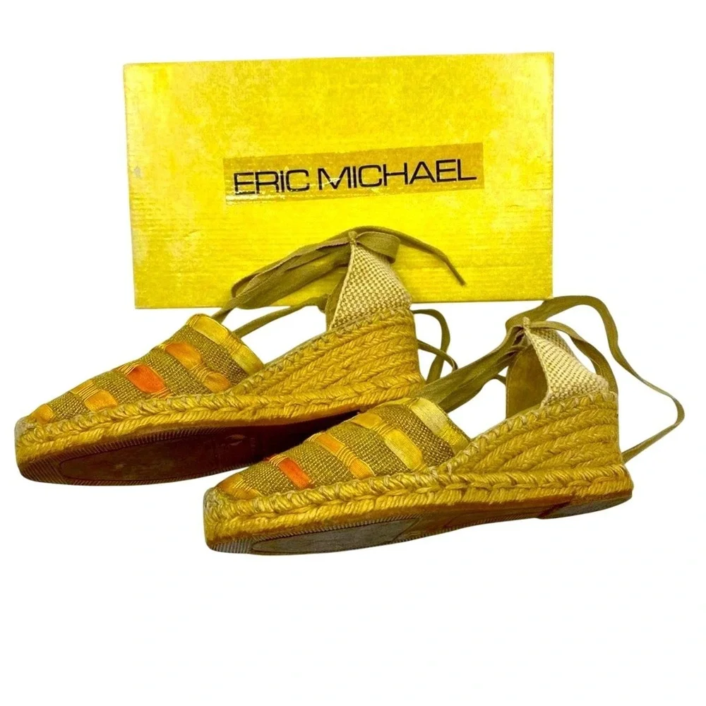 Espadrilles US 7 EU 37 Eric Michael Valencia‎ wedges Vintage Boho Vacay Vibes